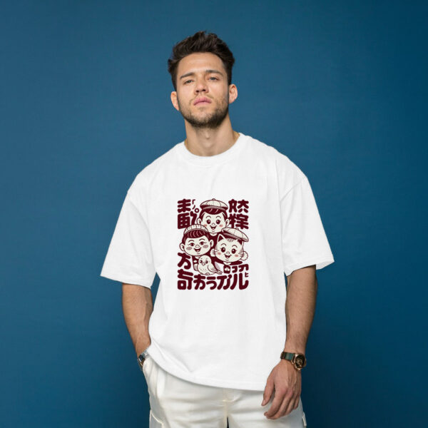 Vintage Japanese Cartoon T Shirt - Retro Anime Style Graphic Tee With Kawaii Kids Design - Image 2
