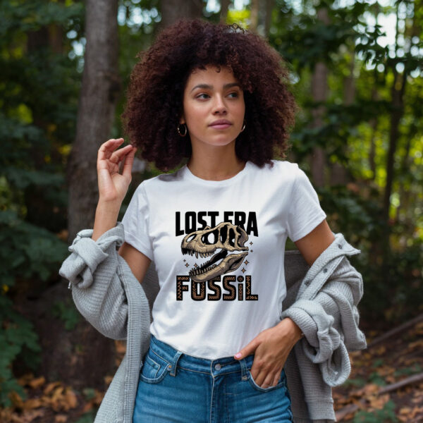 Dinosaur Fossil T Shirt 'Lost Era Fossil' Prehistoric Skull Graphic Tee For Paleontology Fans - Image 3