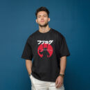 Samurai Warrior Graphic T Shirt - Japanese Katakana Art Tee With Red Sun Design