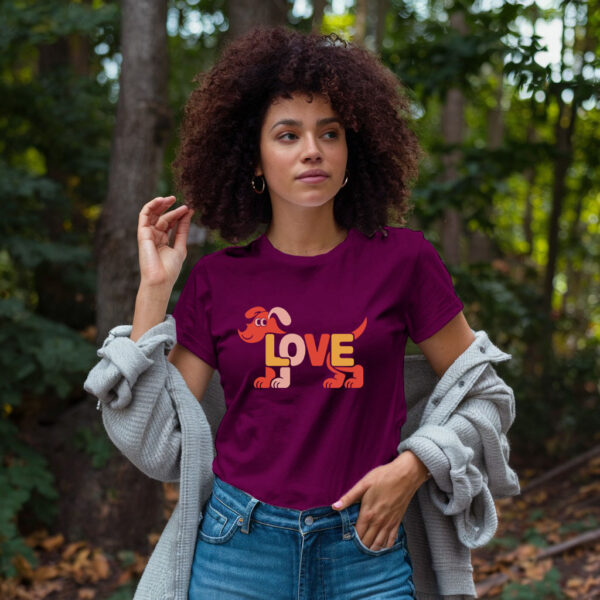 Love Dog Graphic T Shirt - Cute Cartoon Puppy Design, Fun Gift For Dog Lovers - Image 7