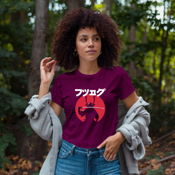 Samurai Warrior Graphic T Shirt - Japanese Katakana Art Tee With Red Sun Design - Image 7