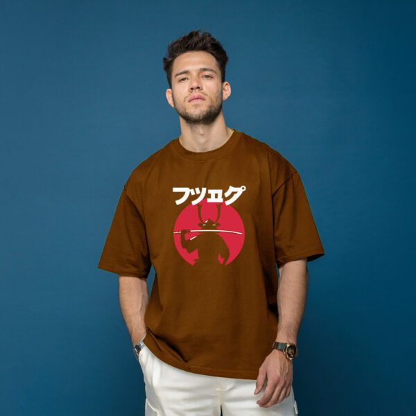 Samurai Warrior Graphic T Shirt - Japanese Katakana Art Tee With Red Sun Design - Image 8